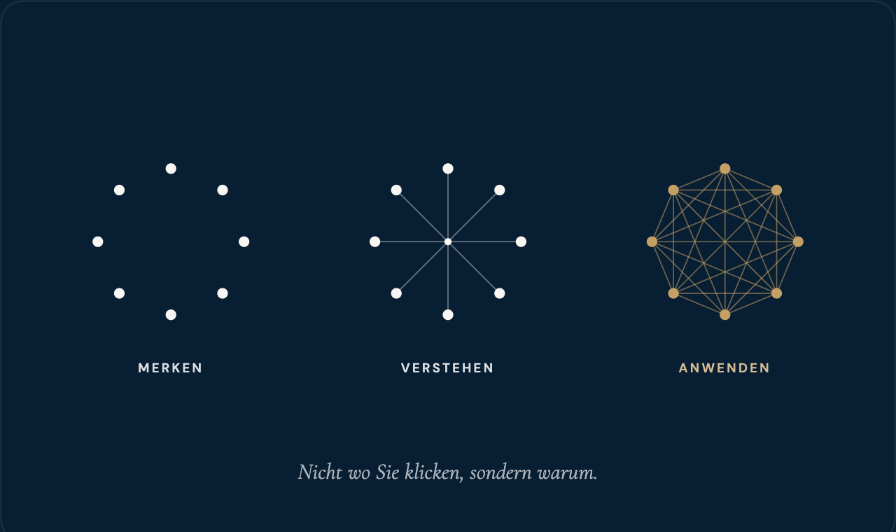 Merken, Verstehen, Anwenden: von losen Punkten zum vollständig verknüpften Netz